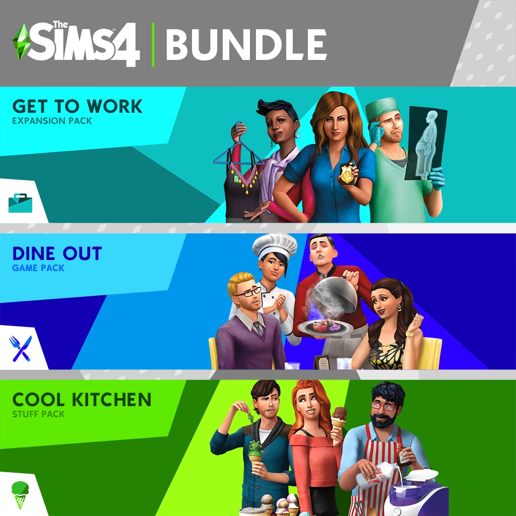 The Sims 4 Bundle Get To Work Dine Out Cool Kitchen Stuff On Ps4 Official Playstation Store Malaysia
