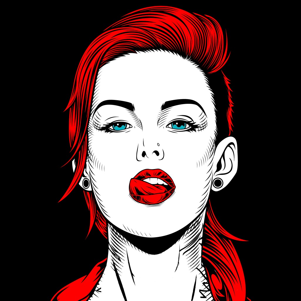 rebel woman gamer avatar